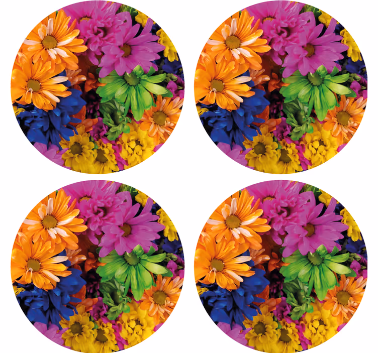 Moderne onderzetters vrolijke botanische schikking - TenStickers