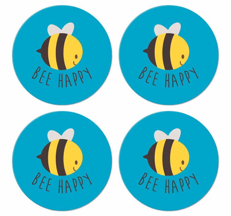 Citaat onderzetters Bij blij - TenStickers