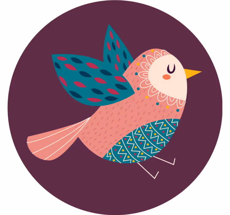Enge onderzetters met een speelse vogelkarakter - TenStickers