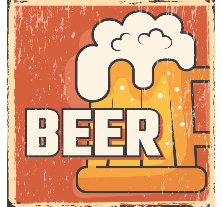 Bier onderzetters met bierpul grafiek - TenStickers