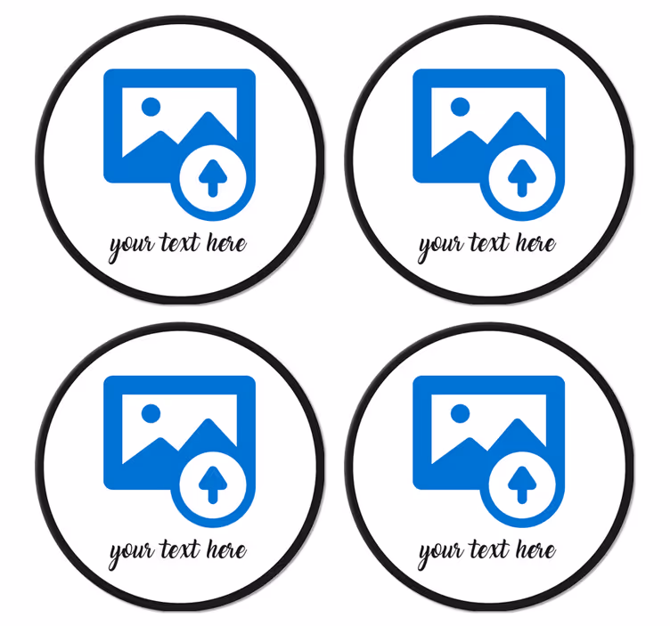 Gepersonaliseerde onderzetters Aangepaste afbeelding met tekst - TenStickers