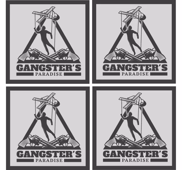 Bier onderzetters met gangster thema illustratie - TenStickers