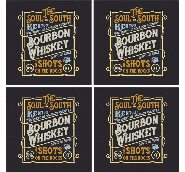 Tekst onderzetters bourbon whiskey zielen - TenStickers