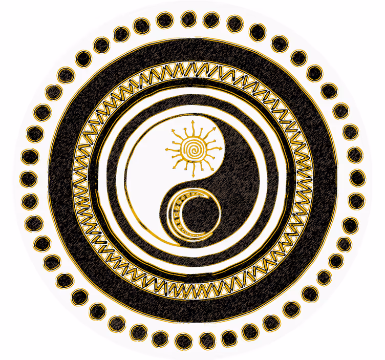 Enge onderzetters yin yang cirkelpatroon - TenStickers