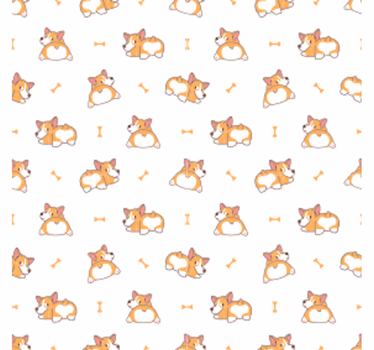 Enge onderzetters speelse corgi patroon - TenStickers