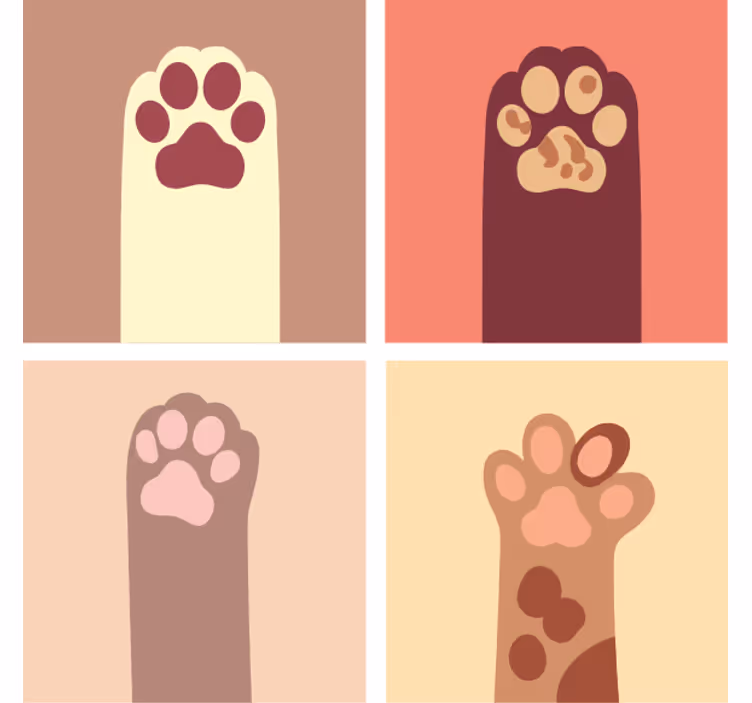 Enge onderzetters met pootafdrukken patroon - TenStickers