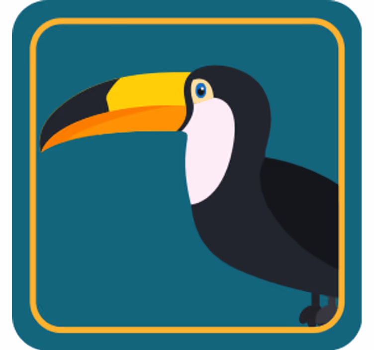 Vintage onderzetters tropical toekan illustratie - TenStickers