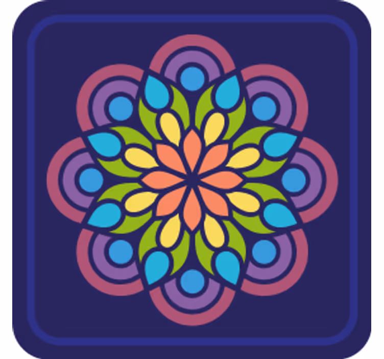 Onderzetters met kleurrijk bloemenmotief - TenStickers