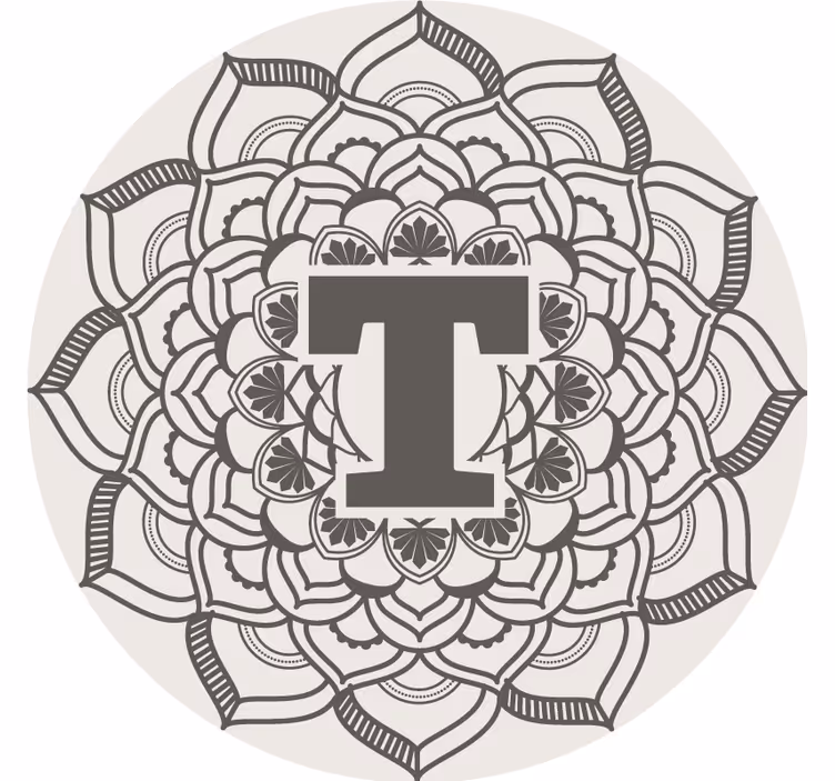 Bier onderzetters met bloemenmonogram decoratie - TenStickers