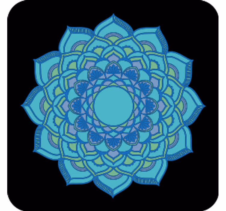 Onderzetters intricate blauwe bloemmotieven - TenStickers