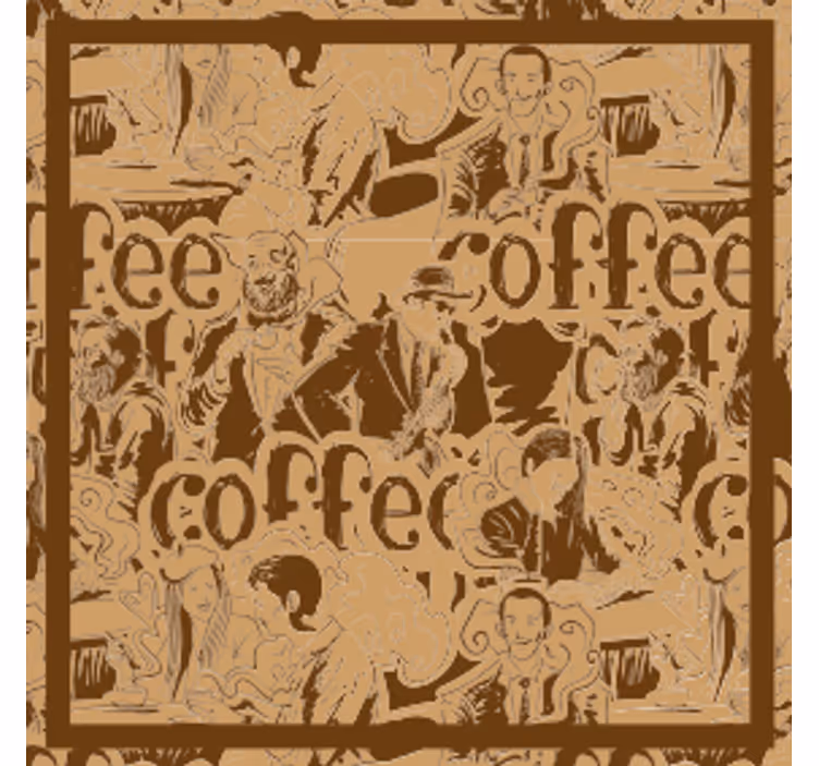 Onderzetters vintage koffie figuren - TenStickers