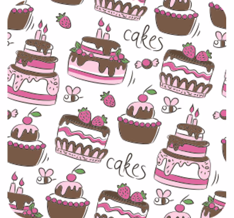 Onderzetters bruiloft speelse dessertzillustratie - TenStickers
