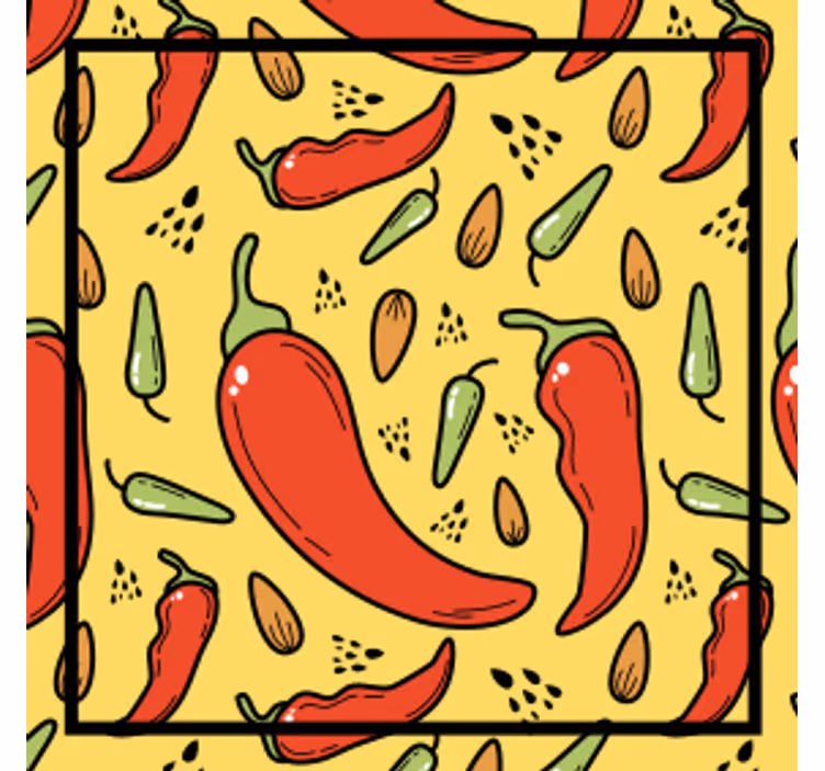 Moderne onderzetters met chilipeperspatroon - TenStickers