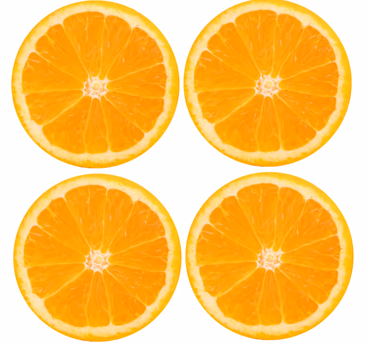 Moderne onderzetters citrusvruchten schijfjes set - TenStickers