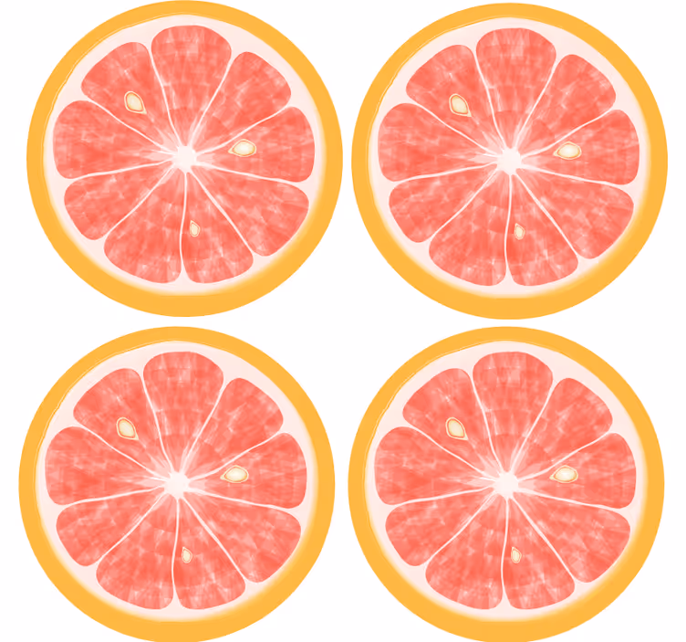Enge onderzetters citrusplakjes motief - TenStickers