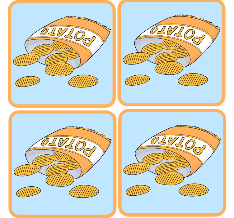 Enge onderzetters snack bag illustratie - TenStickers