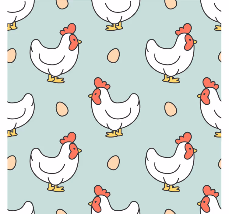 Moderne onderzetters met kippen en eieren motief - TenStickers