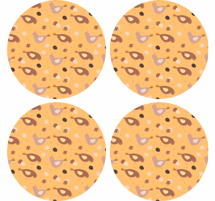 Grillig vogelpatroon enge onderzetters - TenStickers