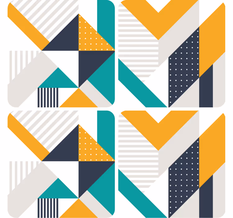 Moderne onderzetters met geometrische kleurblokken - TenStickers