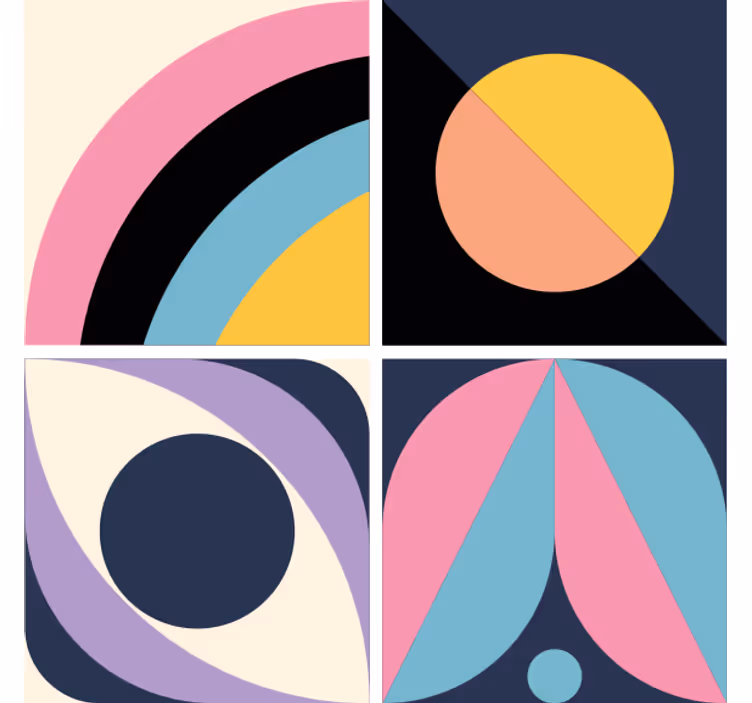 Moderne onderzetters geometrische kleurvlakken - TenStickers