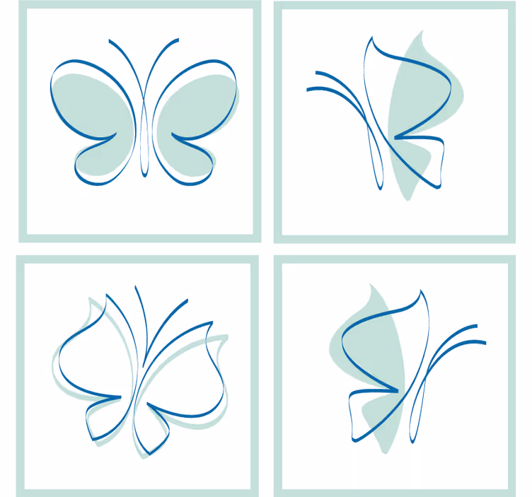 Onderzetters met elegante vlinderpatronen - TenStickers