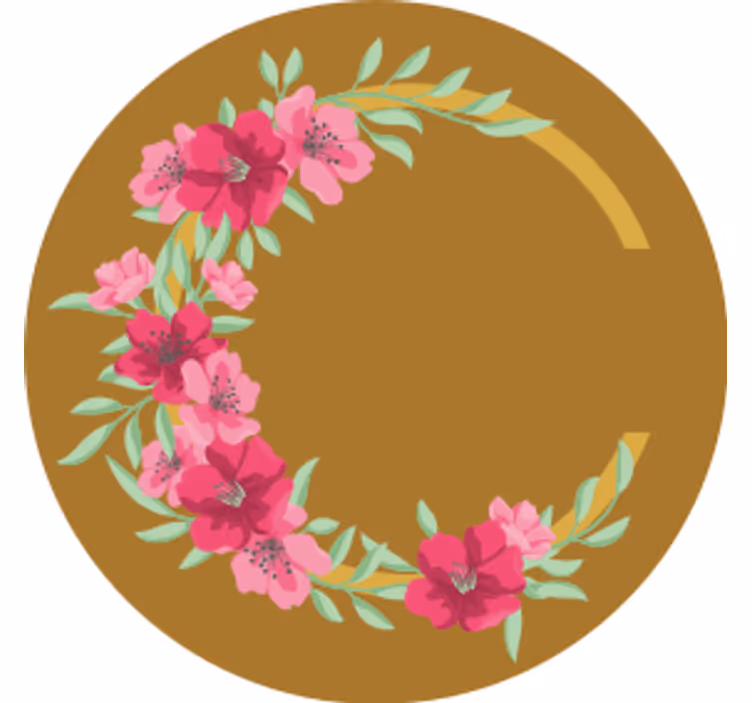 Bier onderzetters met bloemig rond ontwerp - TenStickers