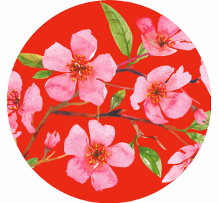 Onderzetters bloesem in roze floral - TenStickers