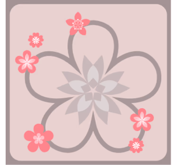 Moderne onderzetters met een elegant bloemenpatroon - TenStickers