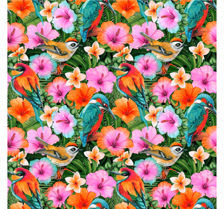 Moderne onderzetters tropische vogels bloemig - TenStickers