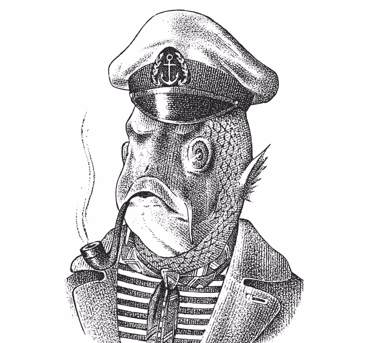 Enge onderzetters captain fish karakter - TenStickers