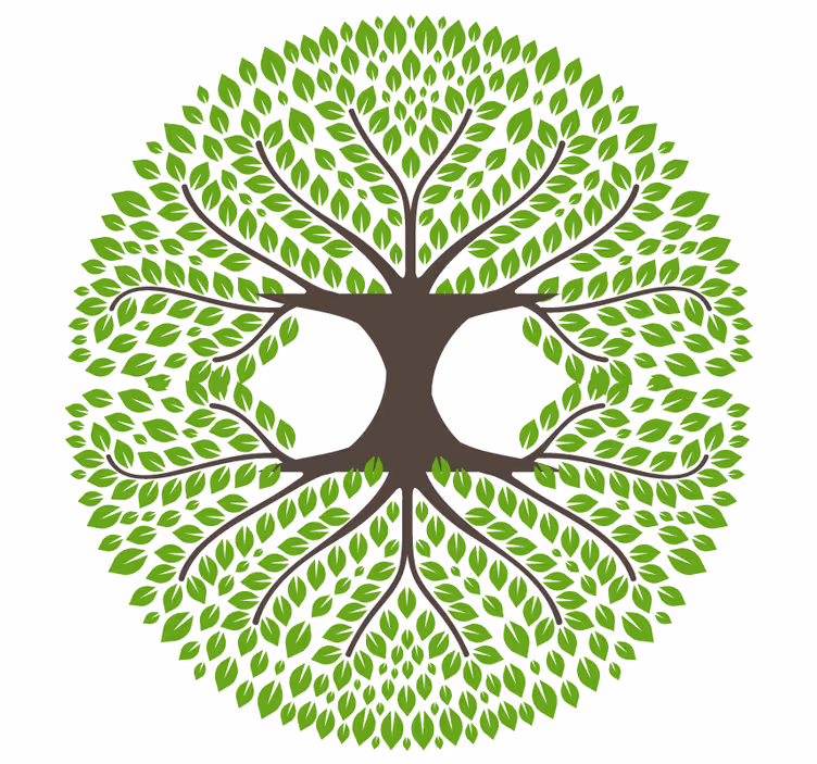Enge onderzetters lush groene boom silhouet - TenStickers