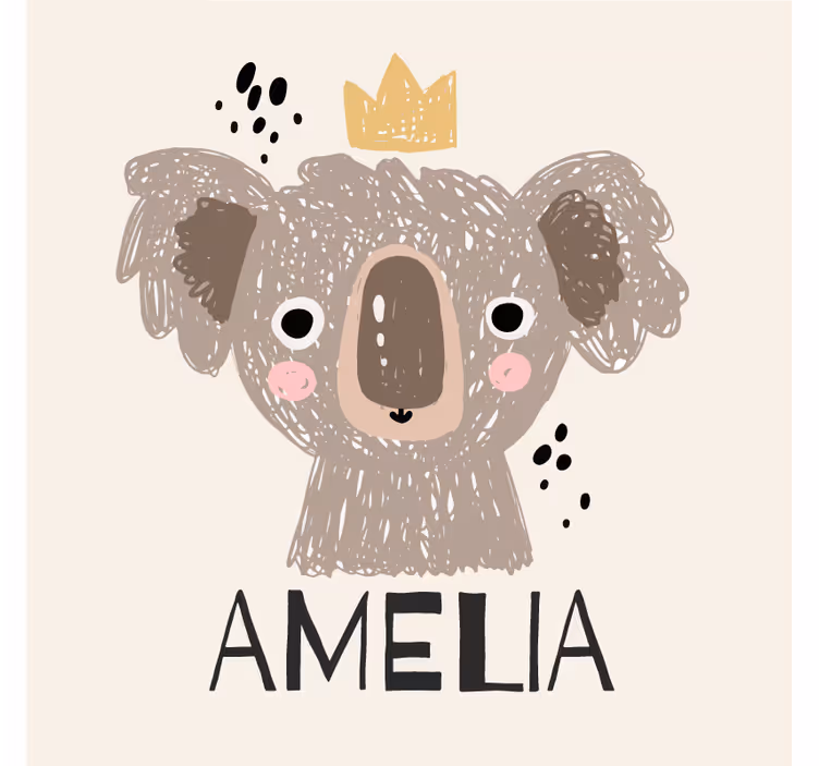 Enge onderzetters koala met kroon - TenStickers