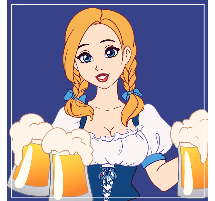 Bier onderzetters vrolijke barman illustratie - TenStickers