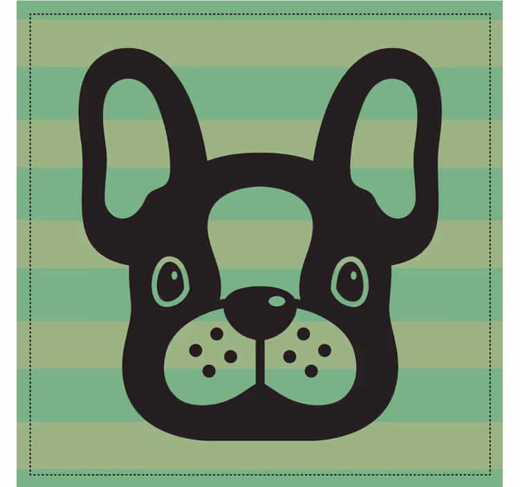 Moderne onderzetters franse bulldog gezicht - TenStickers
