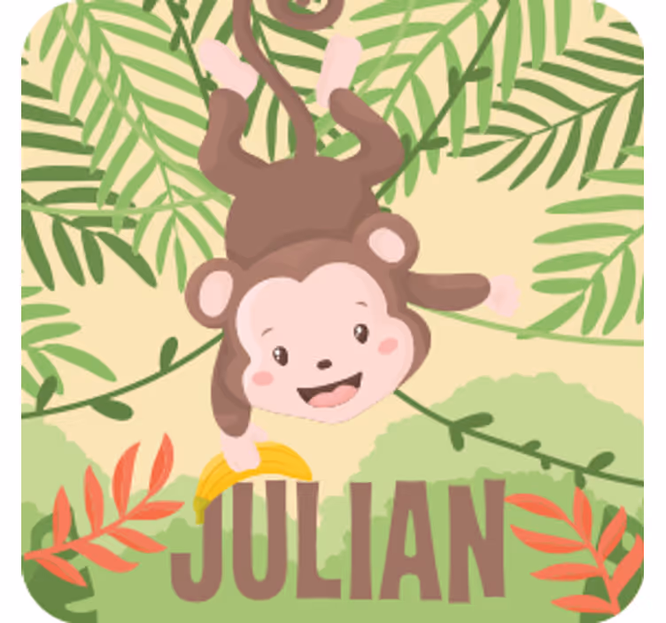 Enge onderzetters playful monkey design - TenStickers
