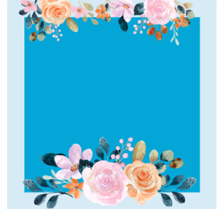 Gepersonaliseerde onderzetters met bloemenaccent rechthoekig - TenStickers