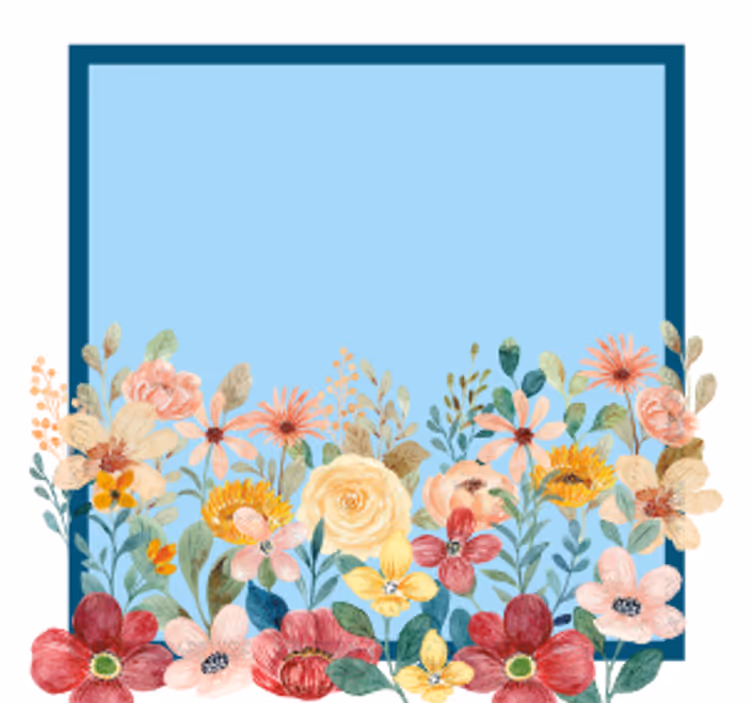 Gepersonaliseerde onderzetters met bloemenrand ontwerp - TenStickers