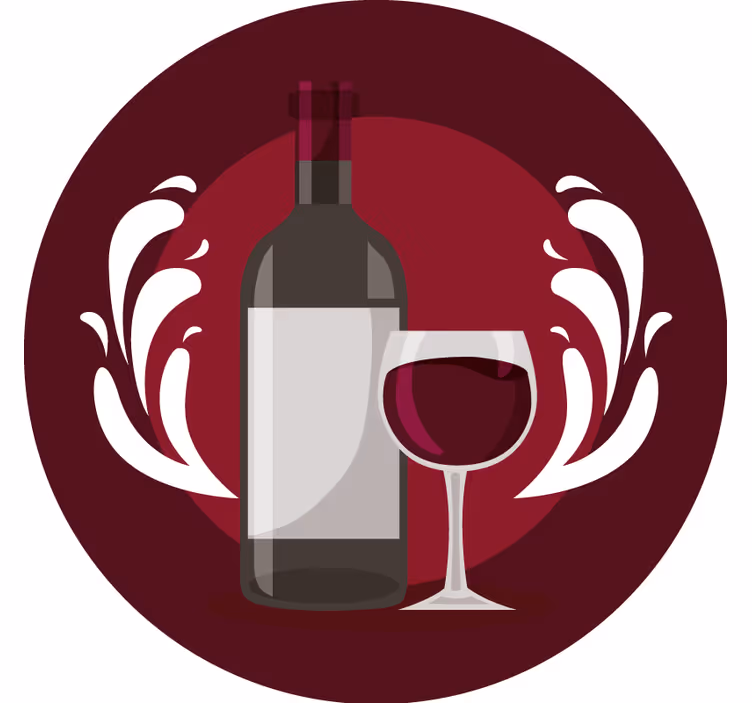Bier onderzetters wijnfles en glas - TenStickers