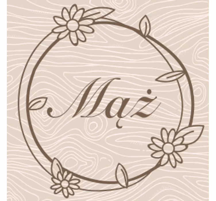 Gepersonaliseerde onderzetters met bloemenmonogram - TenStickers
