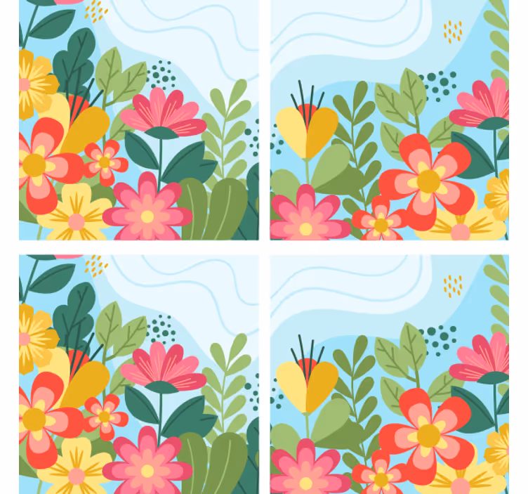 Moderne onderzetters lively blossom compositie - TenStickers