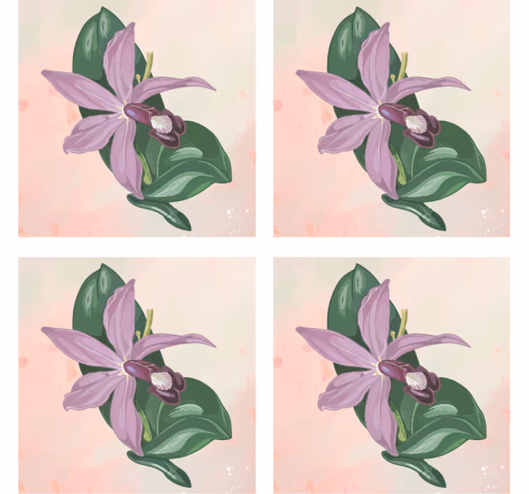 Moderne onderzetters elegante orchidee bloesem - TenStickers
