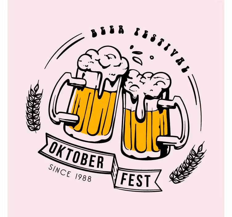 Bier onderzetters oktober fest proost - TenStickers