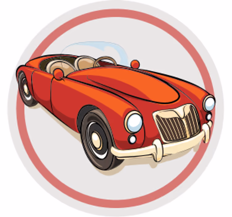 Enge onderzetters vintage rode sportauto - TenStickers