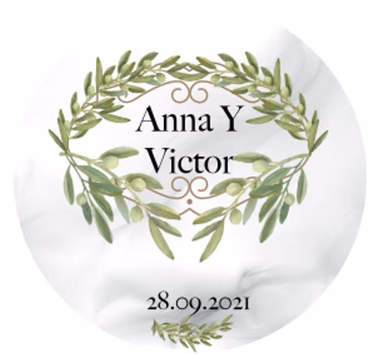 Onderzetters bruiloft olijftak-embleem - TenStickers