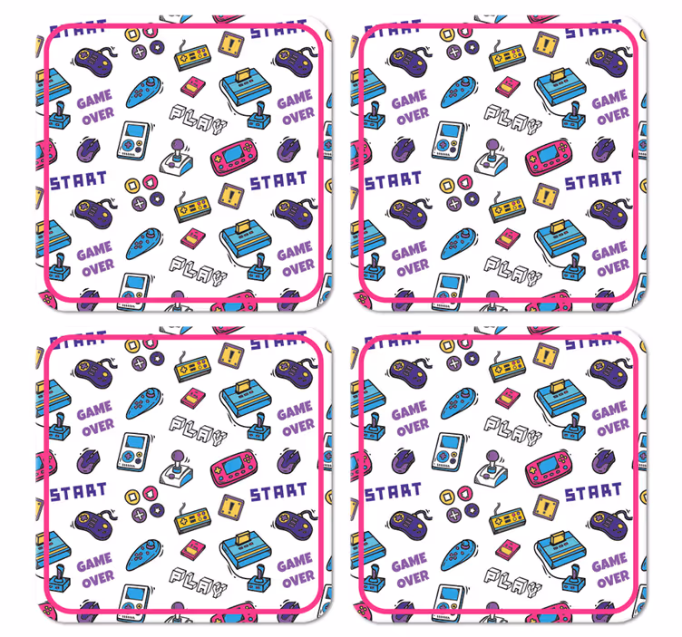 Enge onderzetters Retro game over symbolen - TenStickers