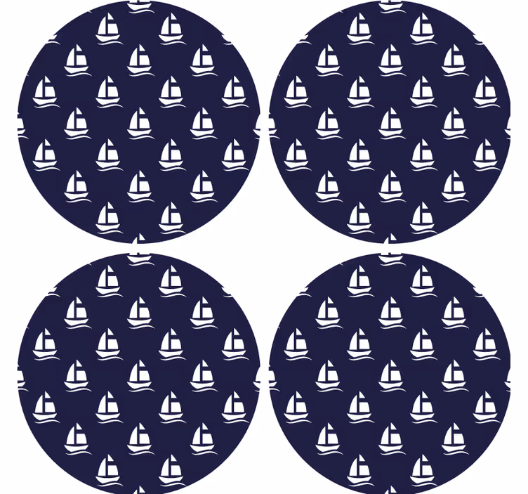 Bier onderzetters met nautisch zeilbootmotief - TenStickers