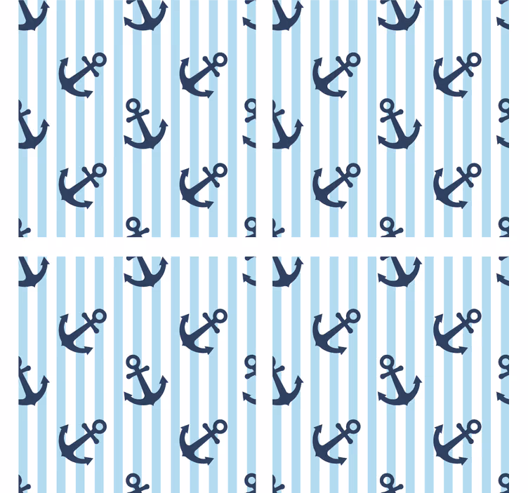Enge onderzetters met nautisch ankerpatroon - TenStickers