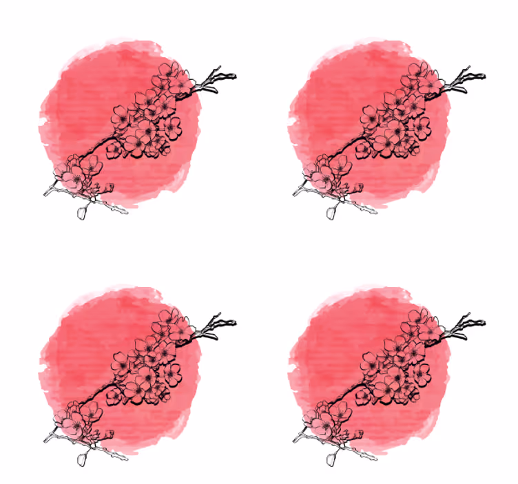 Onderzetters bloemenomtrek op roze - TenStickers
