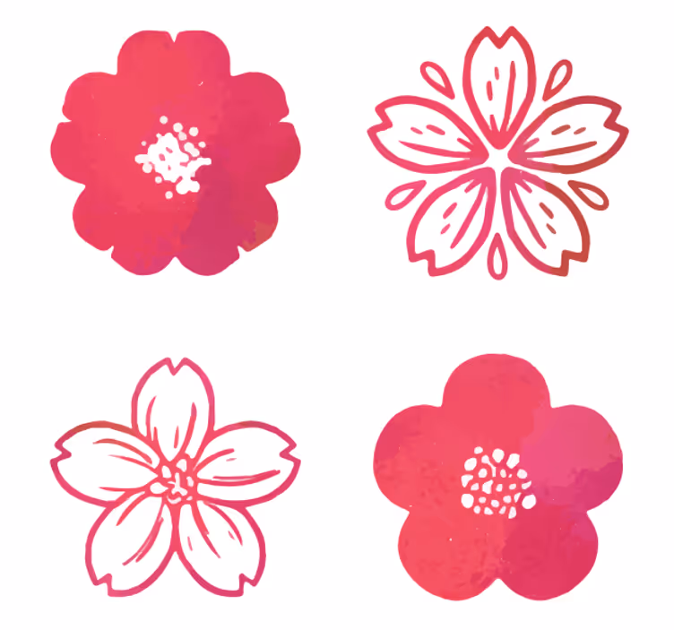 Moderne onderzetters met roze bloemmotieven - TenStickers