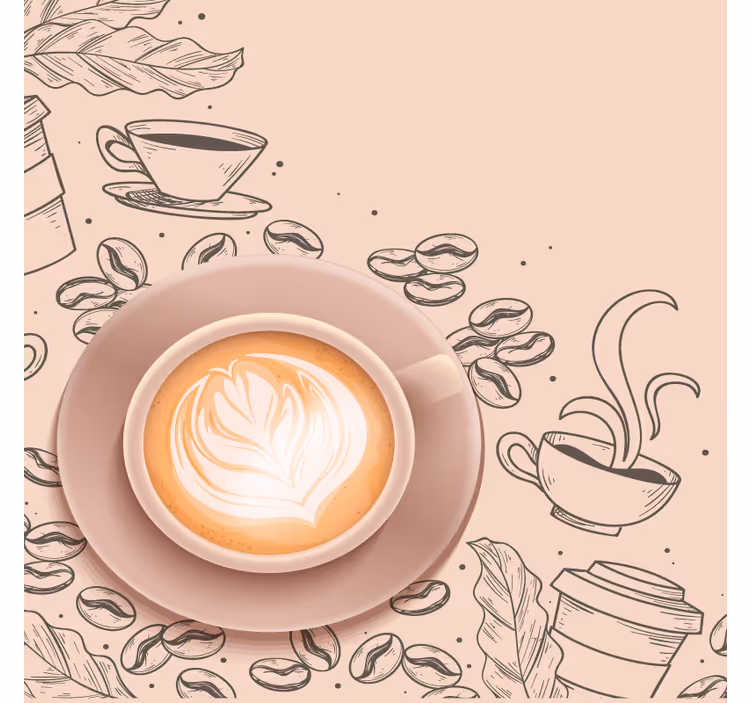 Moderne onderzetters elegante koffiemok kunst - TenStickers